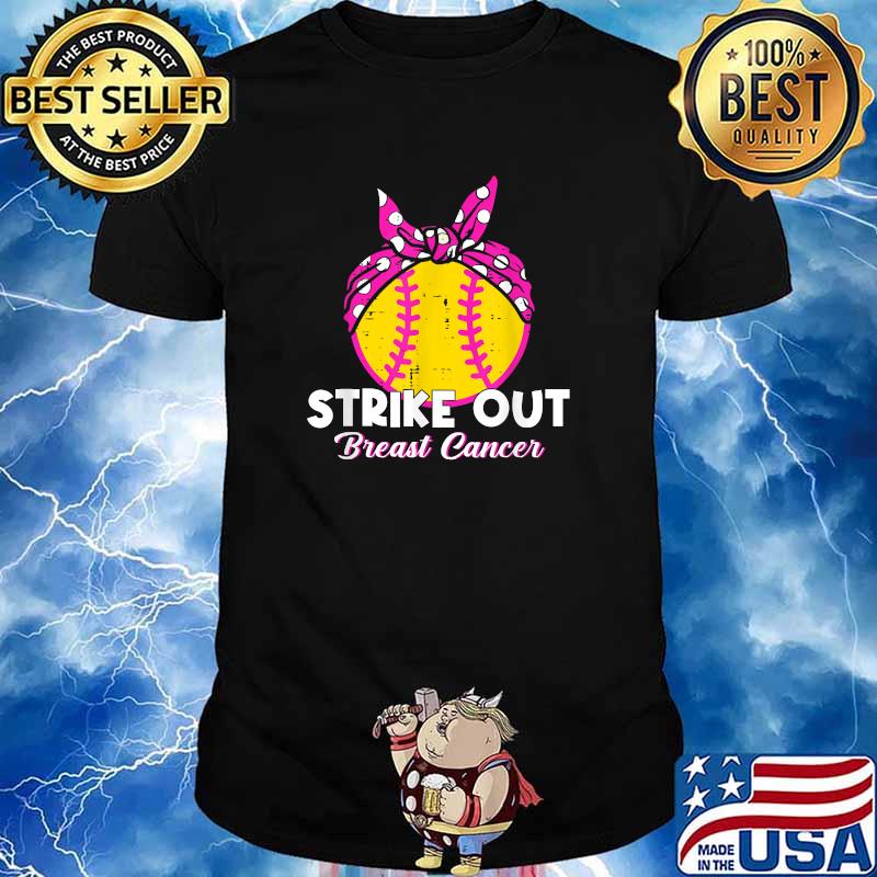 Baseball Strike Out Cancer Pink Ribbon Softball Shirt, hoodie, sweater,  long sleeve and tank top