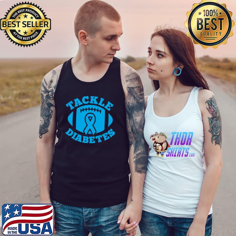 Tackle Diabetes Awareness Month Ribbon Football T-Shirt Tank Top