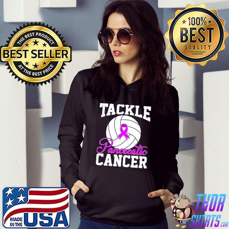 Tackle Pancreatic Cancer Awareness Volleyball Ribon Purple Premium T-Shirt Hoodie