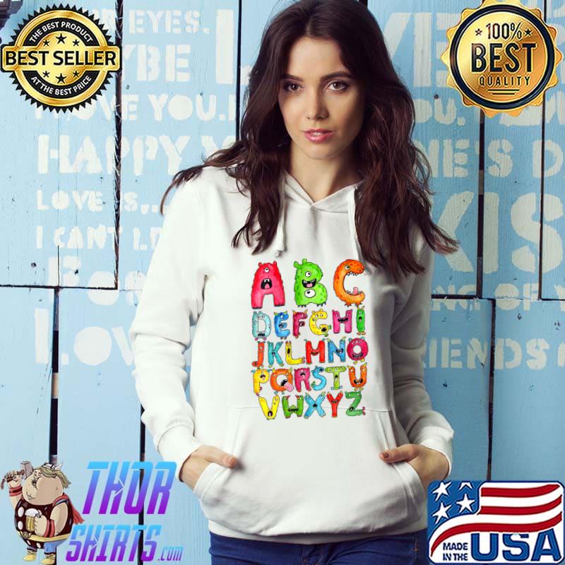 Teacher's Funny Halloween Alphabet Monsters T-Shirt Hoodie
