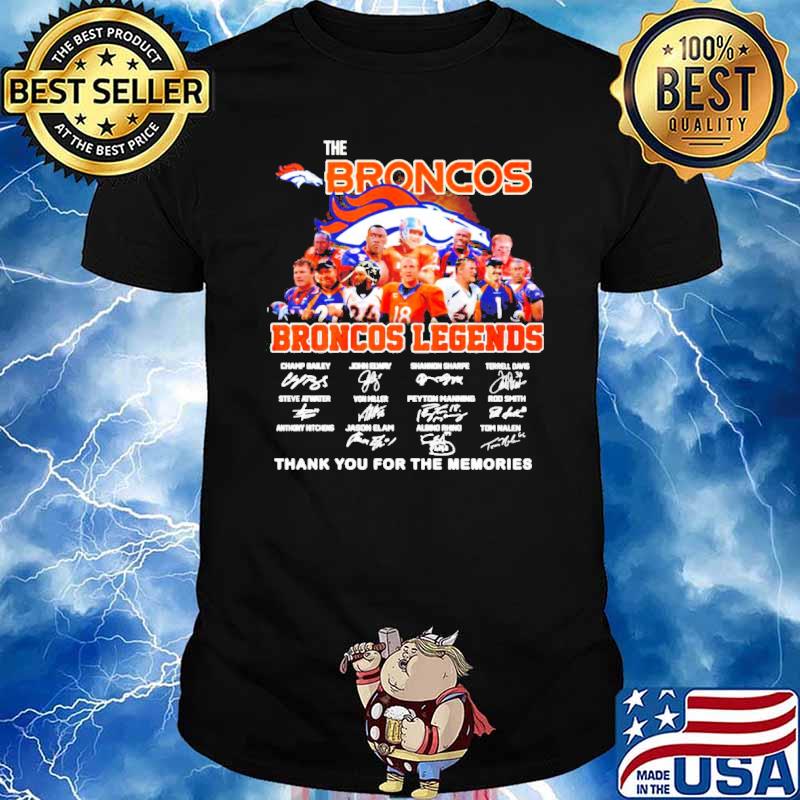 Denver Broncos Legends Thanks For The Memories Navy T-Shirt