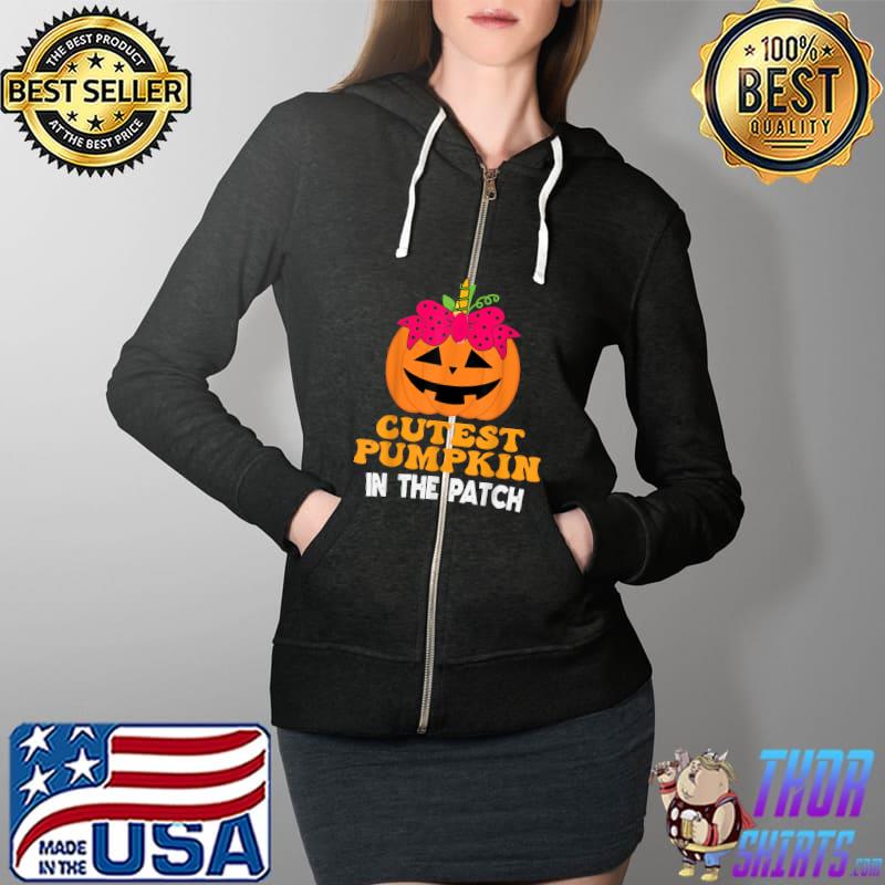 The Cutest Pumpkin In The Patch Halloween Unicorn Pumpkin T-Shirt Full Zip Hooded