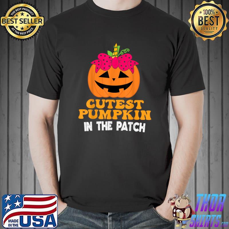 The Cutest Pumpkin In The Patch Halloween Unicorn Pumpkin T-Shirt Unisex