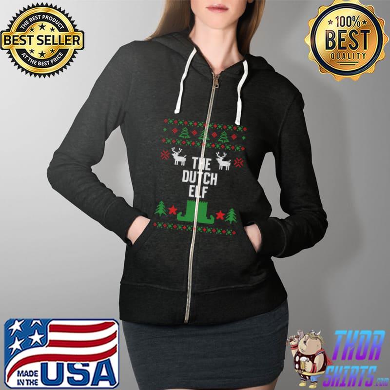 The Dutch Elf Ugly Christmas Style Winter Holiday Party T-s Full Zip Hooded