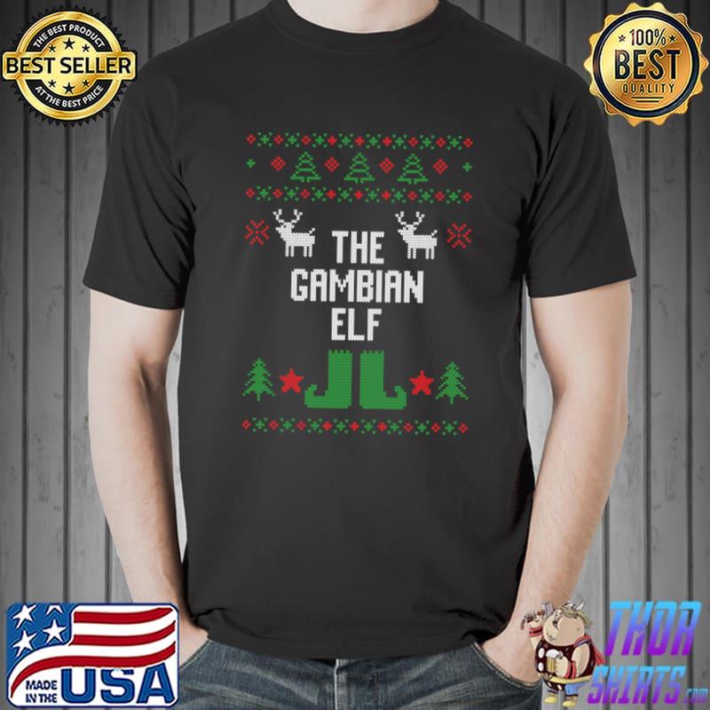 The Gambian Elf Ugly Christmas Style Winter Holiday Party T-shirt