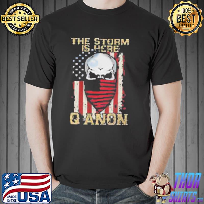 The Storm Is Here Q Anon American Flag Shirt Unisex