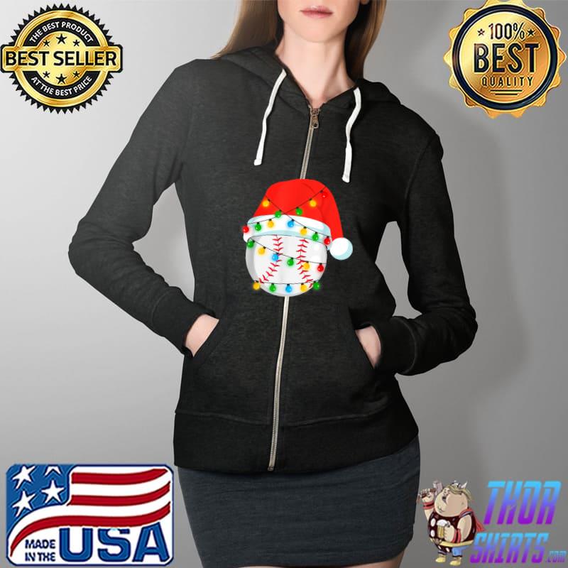 This Is My Christmas Pajama Baseball Ball Lover Xmas Lights T-Shirt Full Zip Hooded