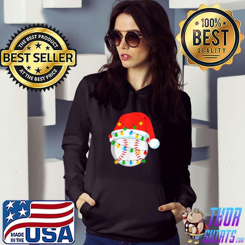 This Is My Christmas Pajama Baseball Ball Lover Xmas Lights T-Shirt Hoodie