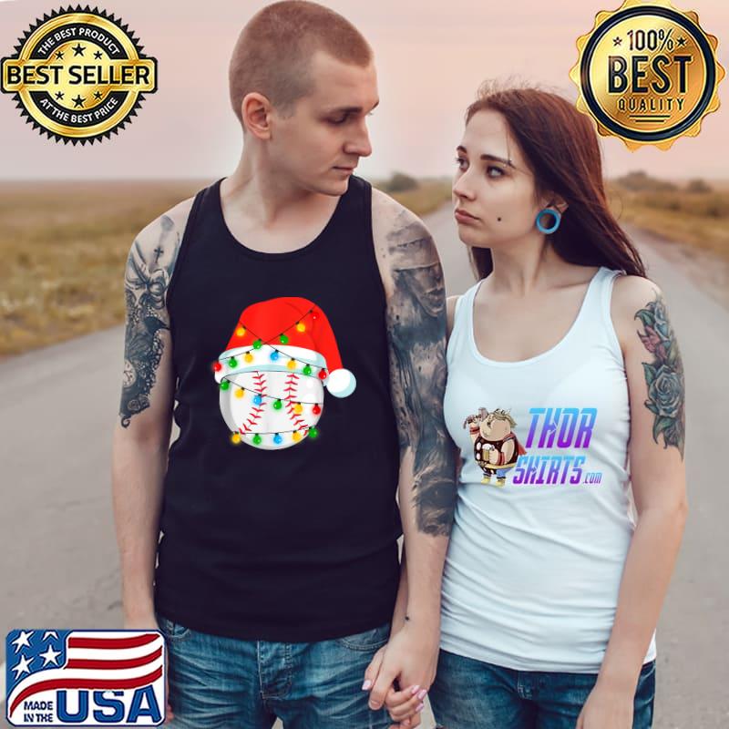 This Is My Christmas Pajama Baseball Ball Lover Xmas Lights T-Shirt Tank Top