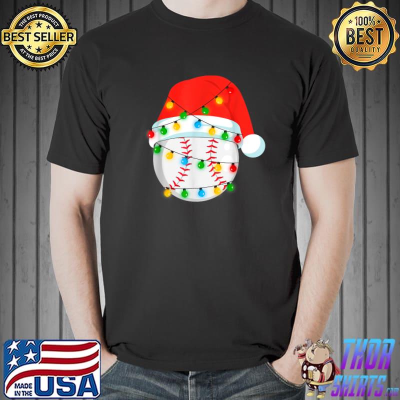 This Is My Christmas Pajama Baseball Ball Lover Xmas Lights T-Shirt