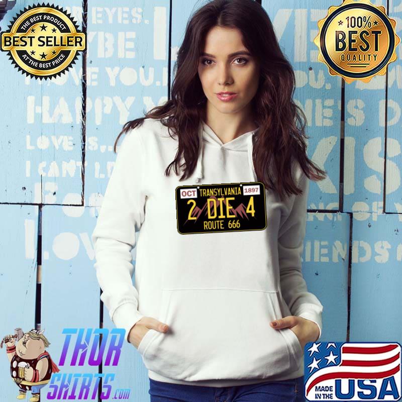 Transylvania DIE Route 666 License Plate T-Shirt