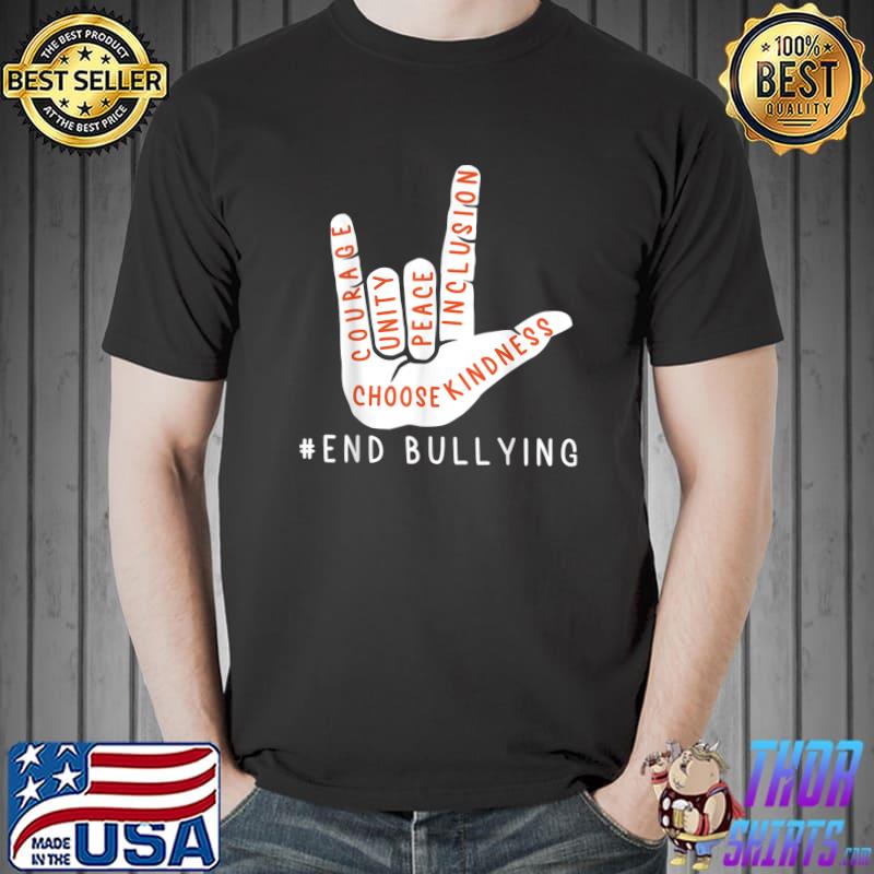 Unity Day Orange Kids 2021 Anti Bullying Love Sign Language T-Shirt Unisex