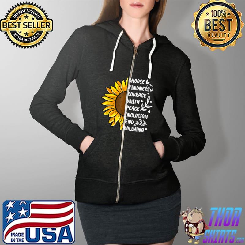 Unity Day Orange Kids 2021 Anti Bullying Sunflower T-Shirt Full Zip Hooded