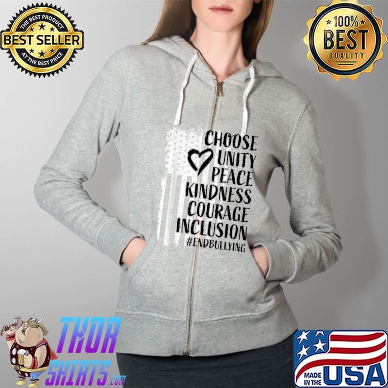 Unity Day Shirt Orange Kids American Flag Anti Bullying T-Shirt Full Zip Hooded