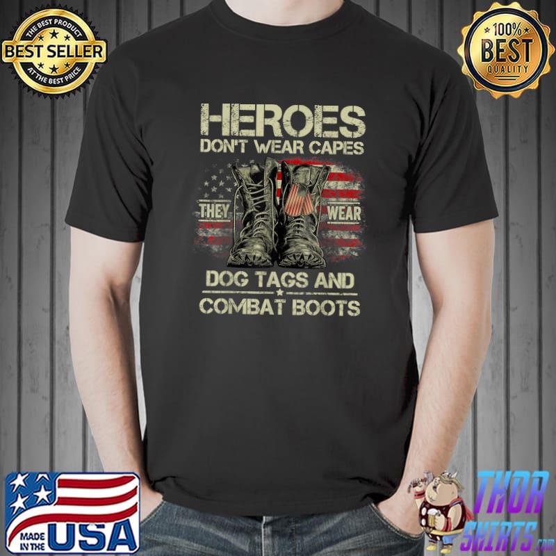 US Flag Veterans Day I'm a Hero a Dad Grandpa and a Veteran T-Shirt