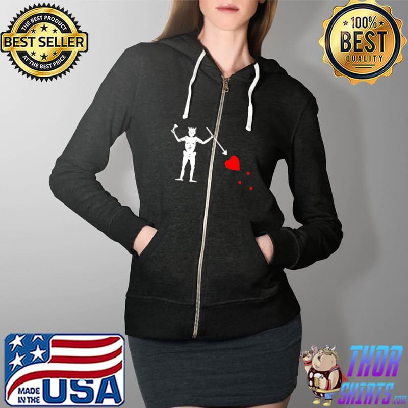 Vintage Edward Teach Jolly Roger Flag T-Shirt Full Zip Hooded