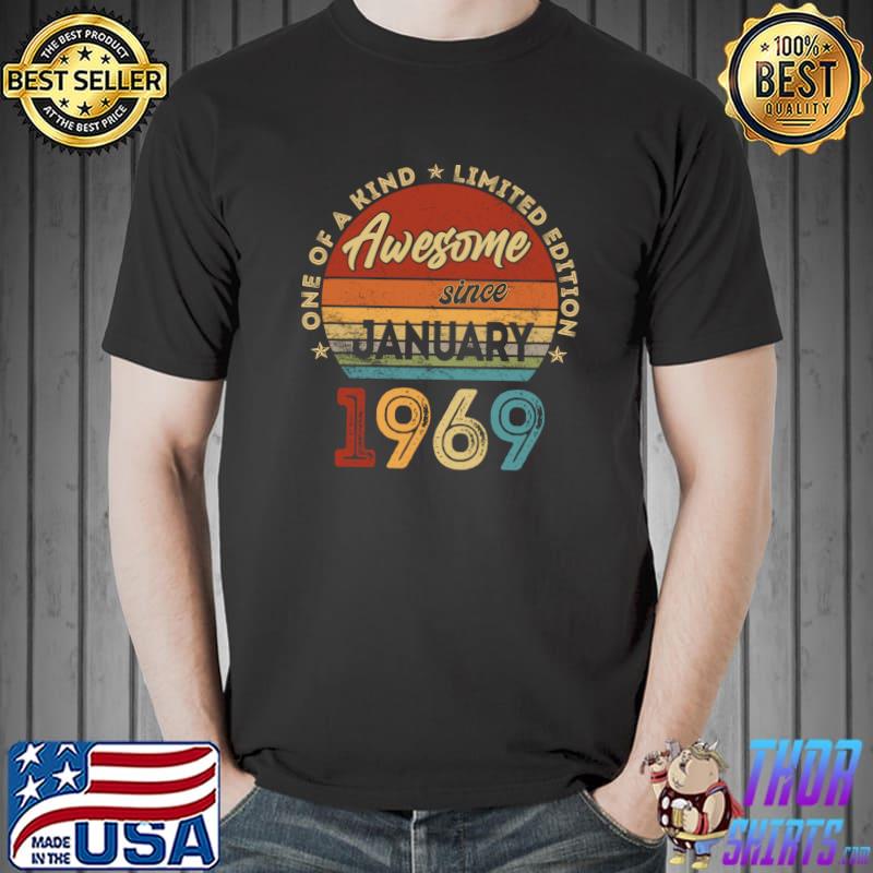 Vintage January 1969 Retro 53 Year Old 53rd Birthday T-Shirt