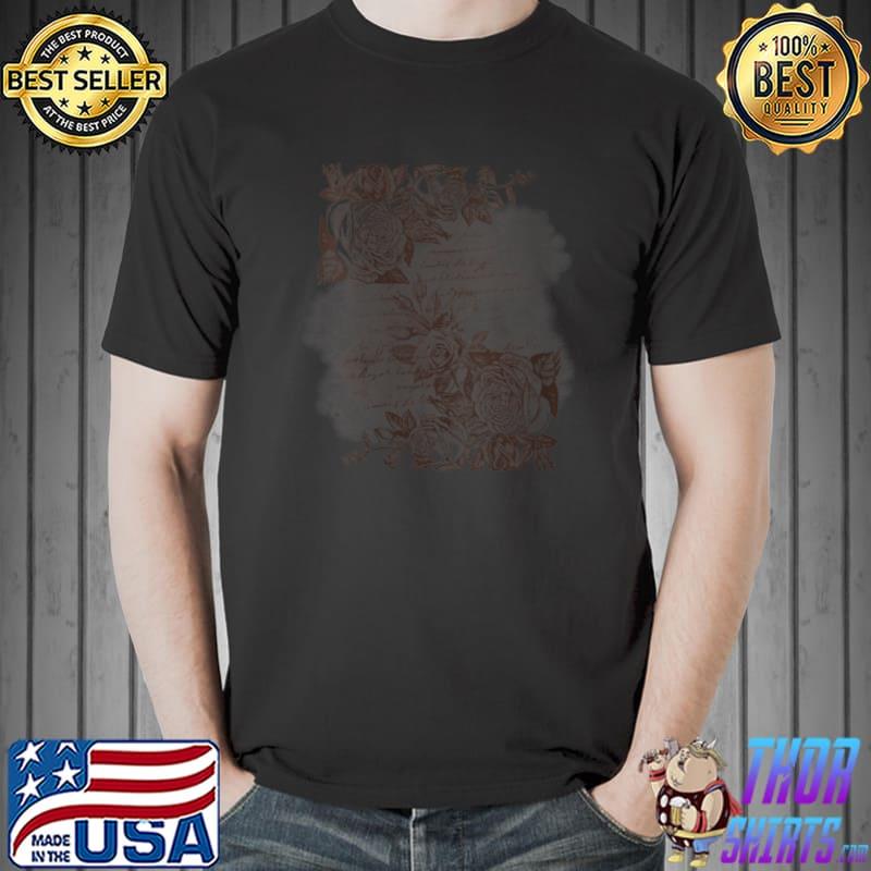 Vintage roses letter T-Shirt Unisex