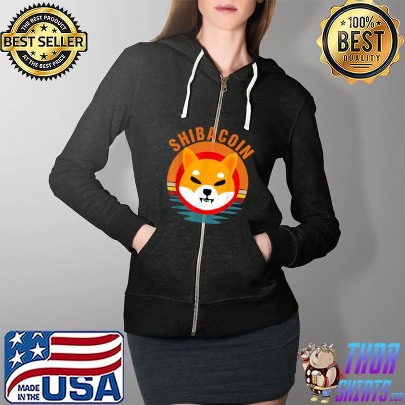 Vintage Shibacoin, Shiba Inu Shib Coin Men Crypto Hodl T-Shirt Full Zip Hooded