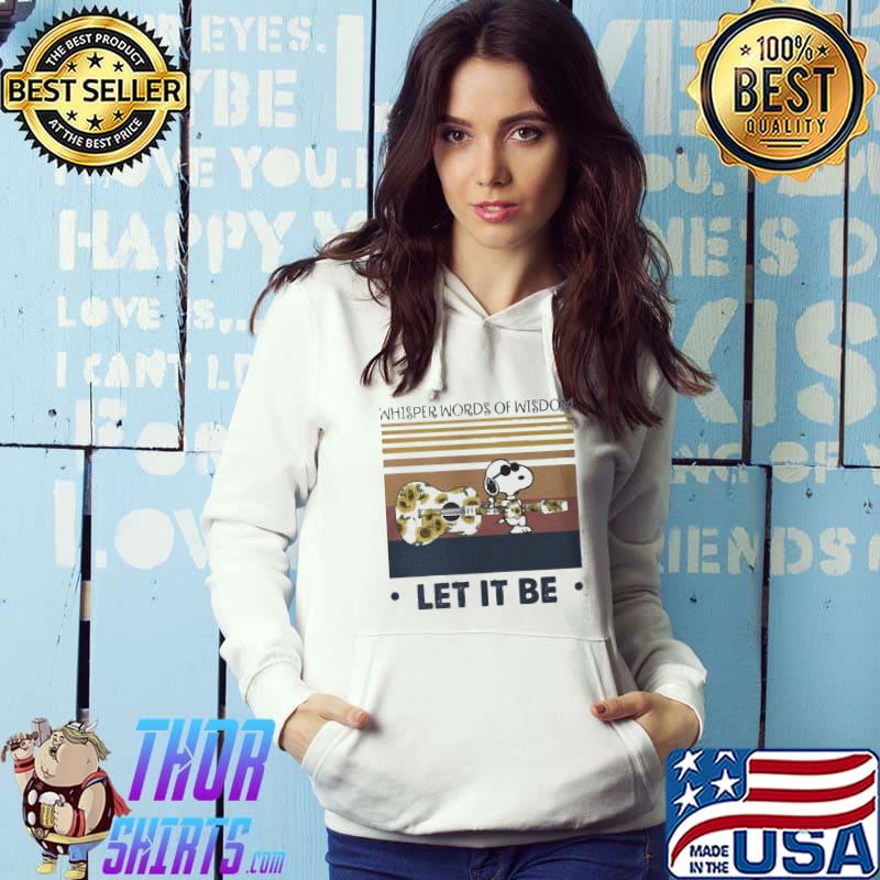 Whisper Words Of Wisdom Let It Be Snoopy Guitar With Sunflower Vintage Shirt