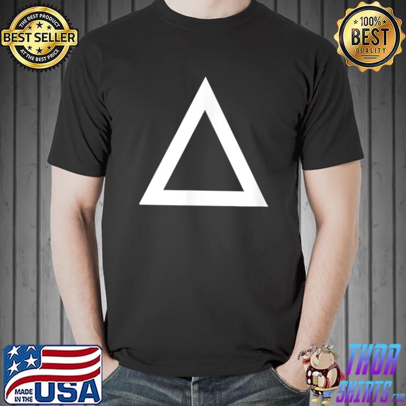 WHITE TRIANGLE circle square simple game symbol fan cosplay T-Shirt