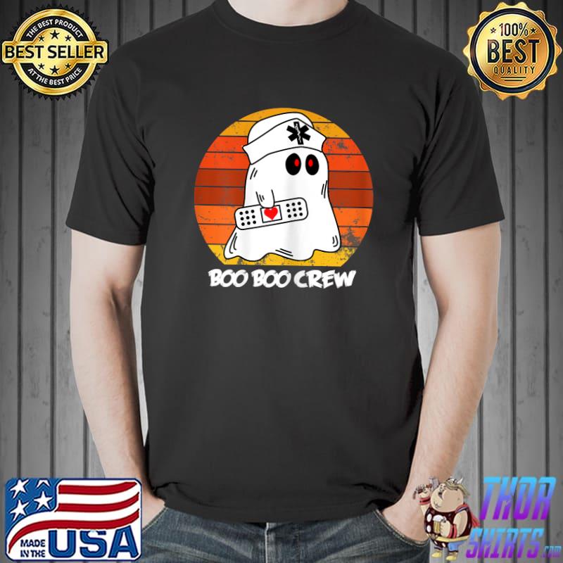 Womens Boo Boo Crew Nurse Shirt Funny Ghost Women Halloween Nurse T-Shirt Unisex