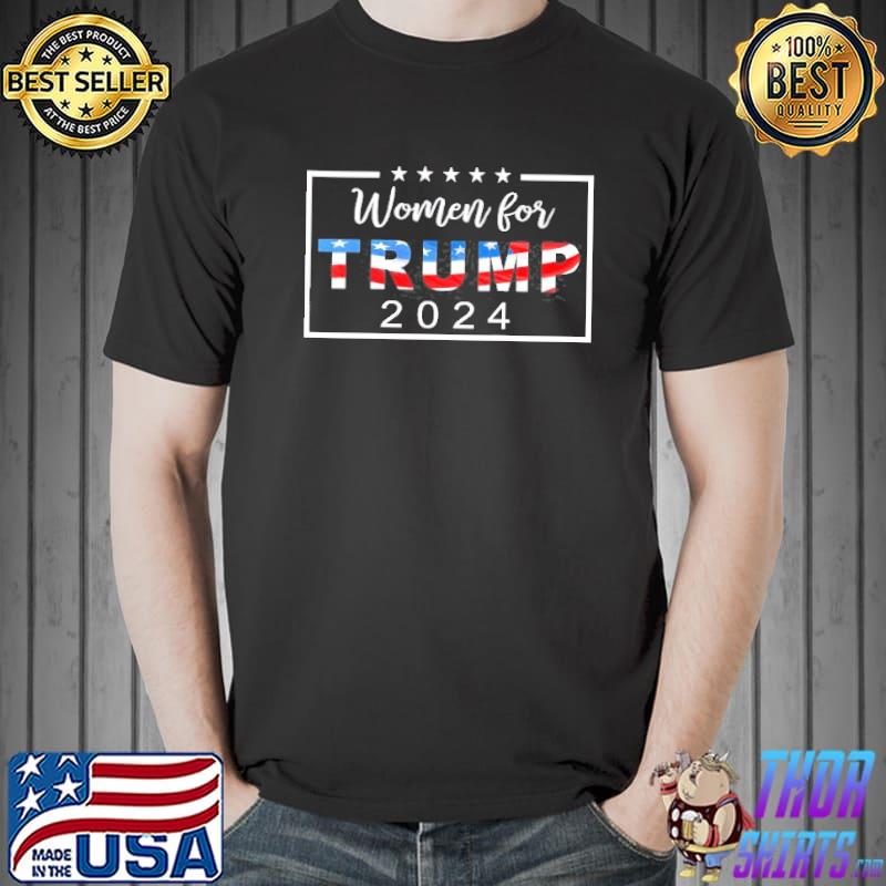 Womens Classic Women For Trump 2024 Usa Flag s Unisex