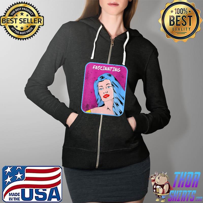 Womens Retro poster style Fascinating T-Shirt Full Zip Hooded
