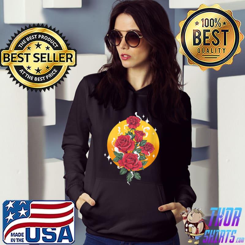 Womens Roses Sunset Flowers T-Shirt Hoodie