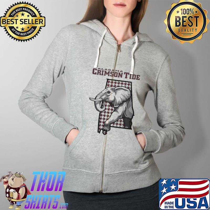 2021 Elephant Alabama Crimson Tide Football Shirt Full Zip Hooded
