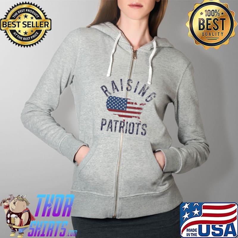 American Flag Raising Patriots 4th Of July Shirt Full Zip Hooded