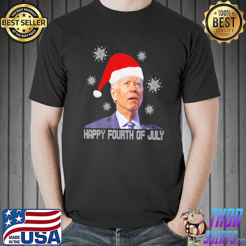 Anti Joe Biden Happy 4th of July Merry Christmas T-Shirt Unisex
