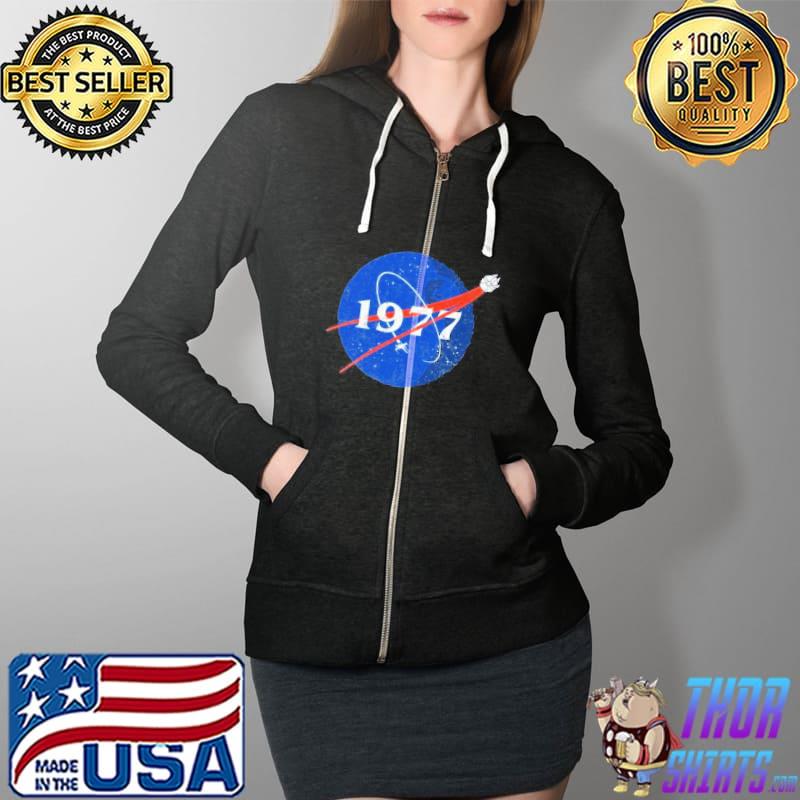 Awesome 1977 Nasa Shirt Full Zip Hooded