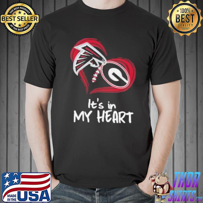 Awesome atlanta Falcons And Georgia Bulldogs Football Heart Valentines Day Shirt Unisex