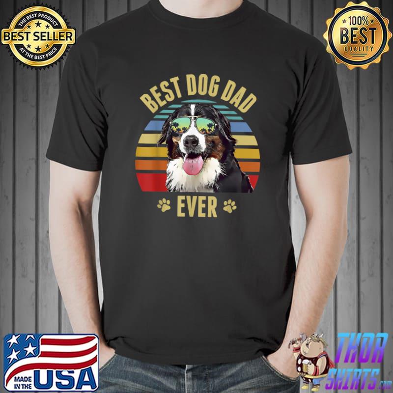 Awesome bernese Mountain Best Dog Dad Ever Retro Beach Vibe T-Shirt Unisex