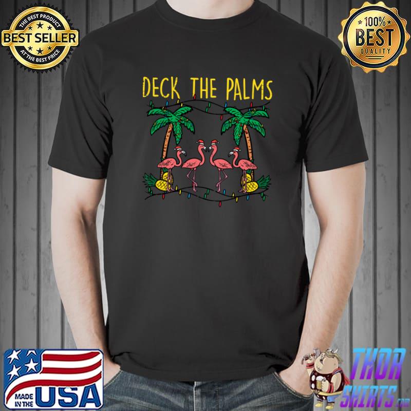 Awesome deck The Palms Flamingo Xmas PJs Christmas Pajamas T-Shirt Unisex