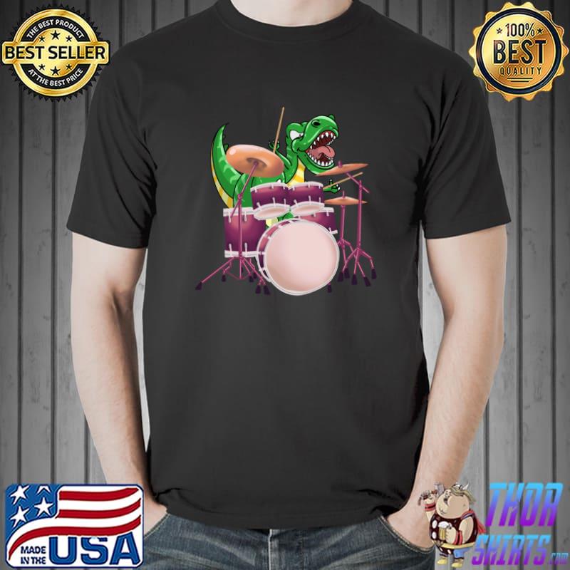 Awesome dinosaur Drummer T-Rex Novelty T-Shirt Unisex