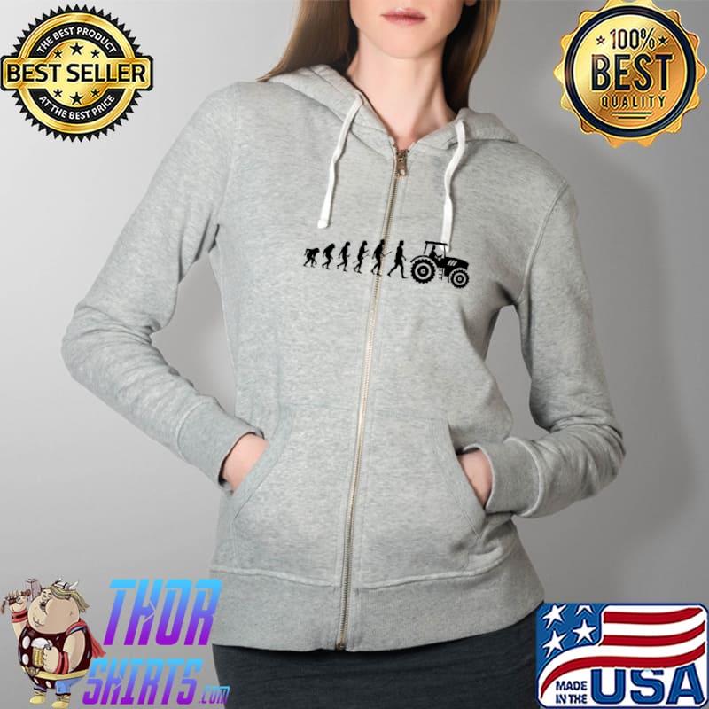 Awesome evolution Tractor Driver Farmer Agriculture Field Farmer Premium T-Shirt Full Zip Hooded