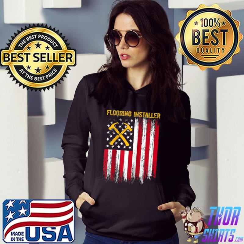 Awesome flooring Installer Contractor Floor Installation American flag T-shirt