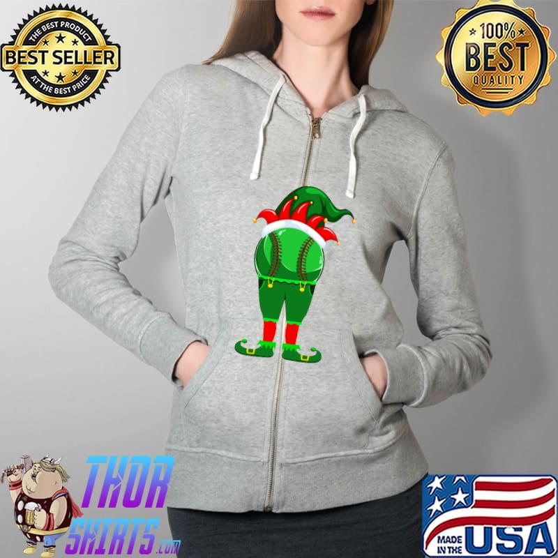 Awesome funny Baseball Elf Christmas Family Matching Xmas T-Shirt Full Zip Hooded
