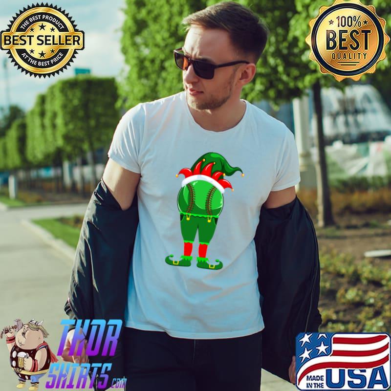 Awesome funny Baseball Elf Christmas Family Matching Xmas T-Shirt