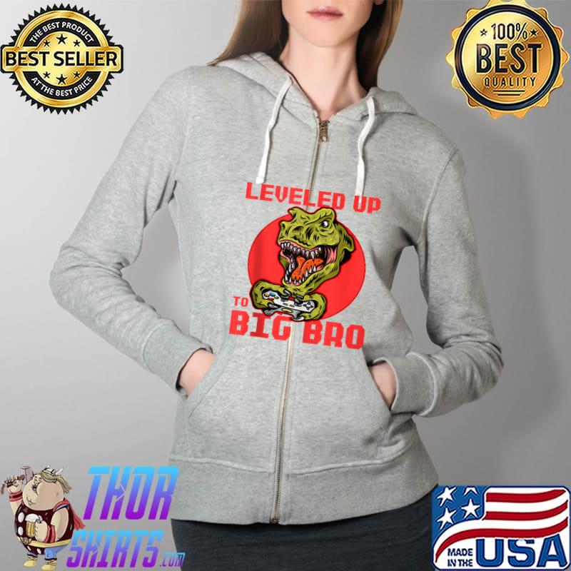 Awesome Funny Leveled up to Big Bro Gamer Gaming Lovers Brother T- Full Zip Hooded