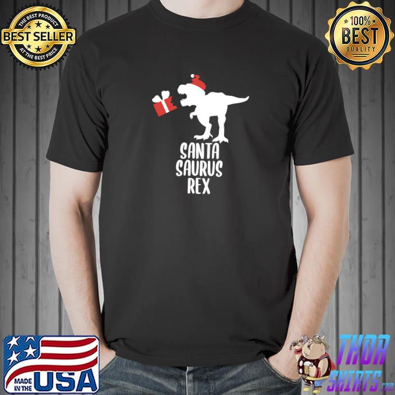 Awesome santasaurus Rex Christmas Dinosaur Lover Xmas Dino Fan T-Shirt Unisex