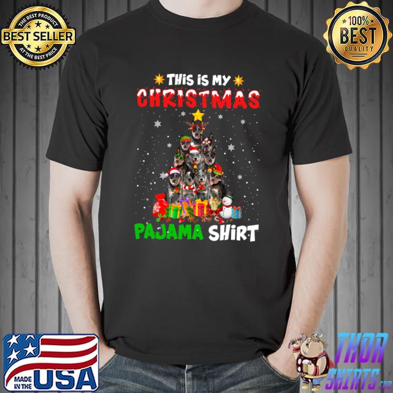 Awesome this Is My Christmas Pajama Australian Cattle Dog Xmas Tree T-s Unisex