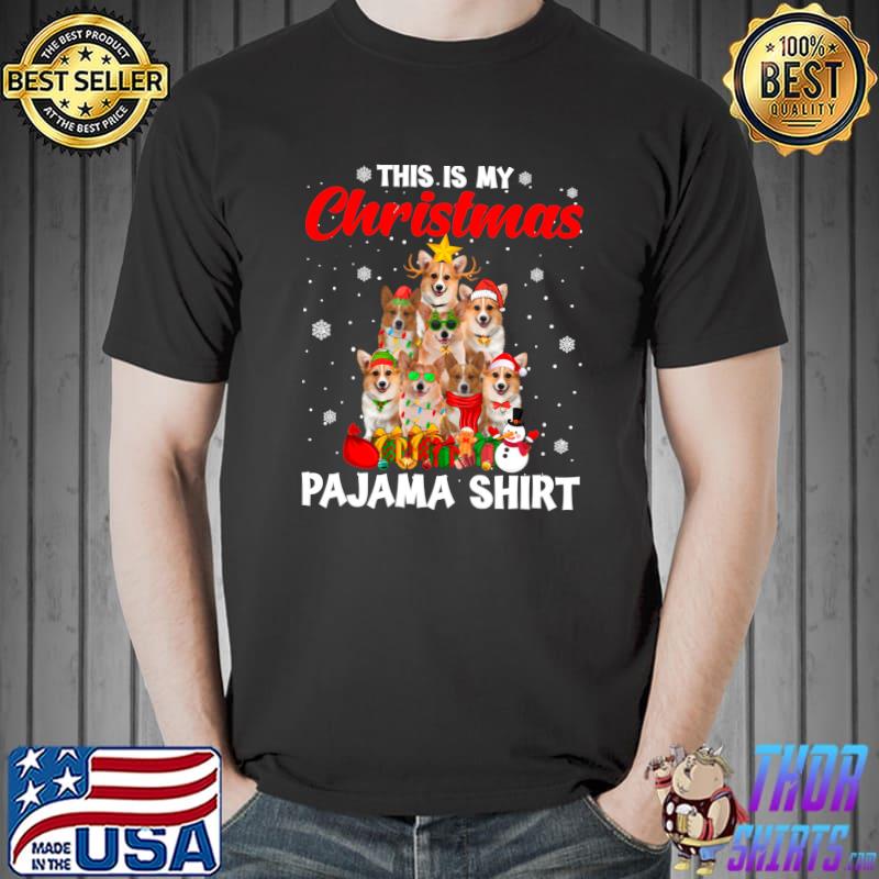 Awesome this Is My Christmas Pajama Corgi Dog Xmas Tree T-s Unisex