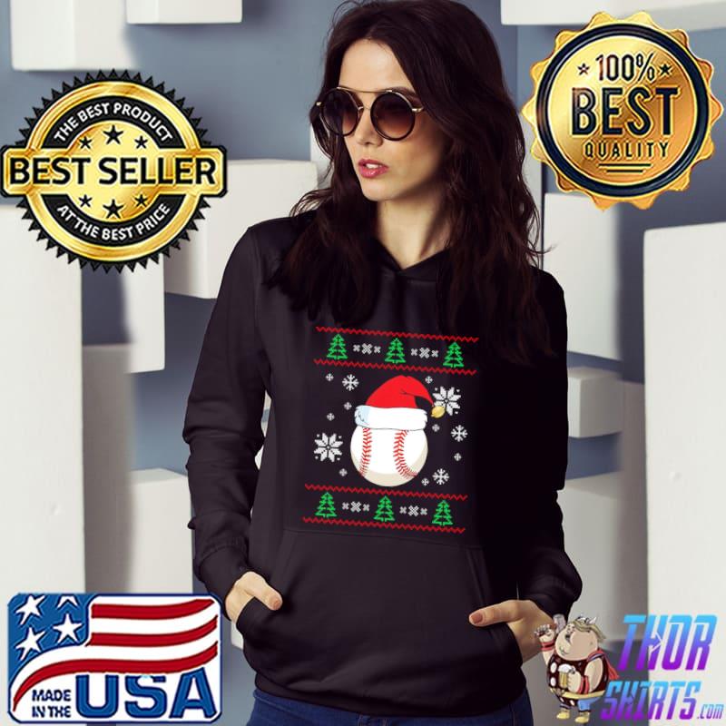 Baseball Ball With Christmas Hat Shirt