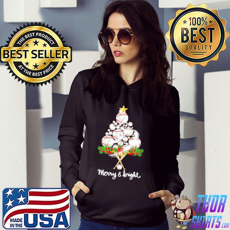 Baseball Merry And Bright Christmas Tree Shirt