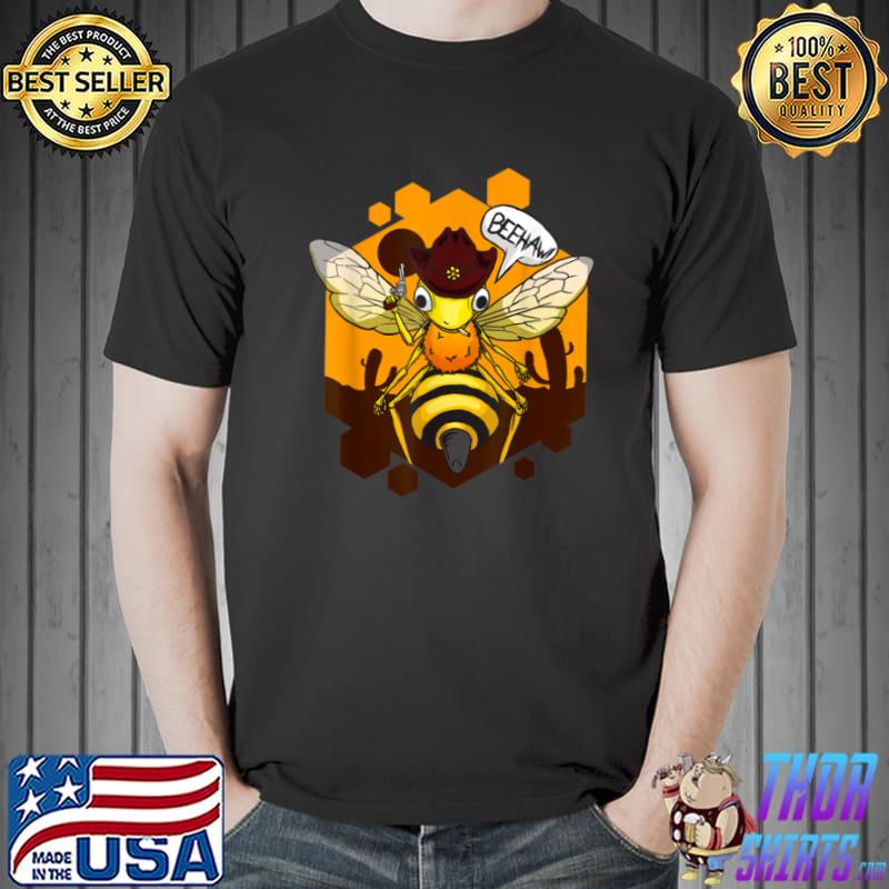 Beehaw Cowboy Bee Boys Girls Horse Rodeo T Shirt Unisex