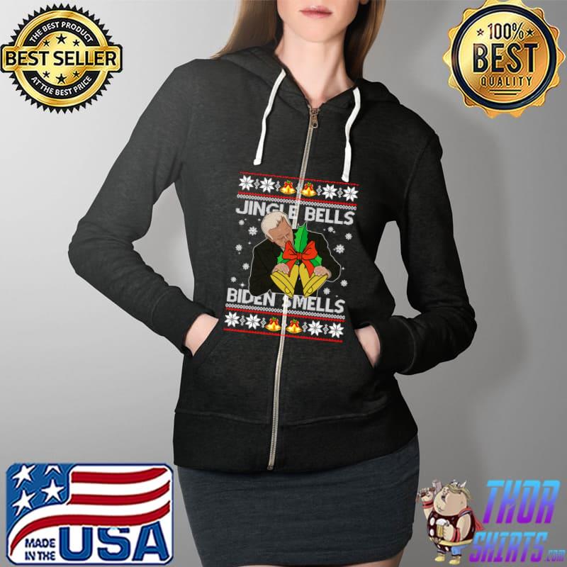 Best Anti Biden Funny Joe Biden Republican Christmas Ugly Sweater T- Full Zip Hooded