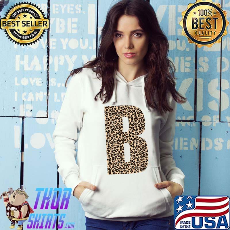 Best capital Letter B Initial Name Leopard Cheetah Monogram T-Shirt